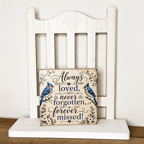 Always Loved, Never Forgotten, Forever Missed Block Sign - The Cozy Beam
