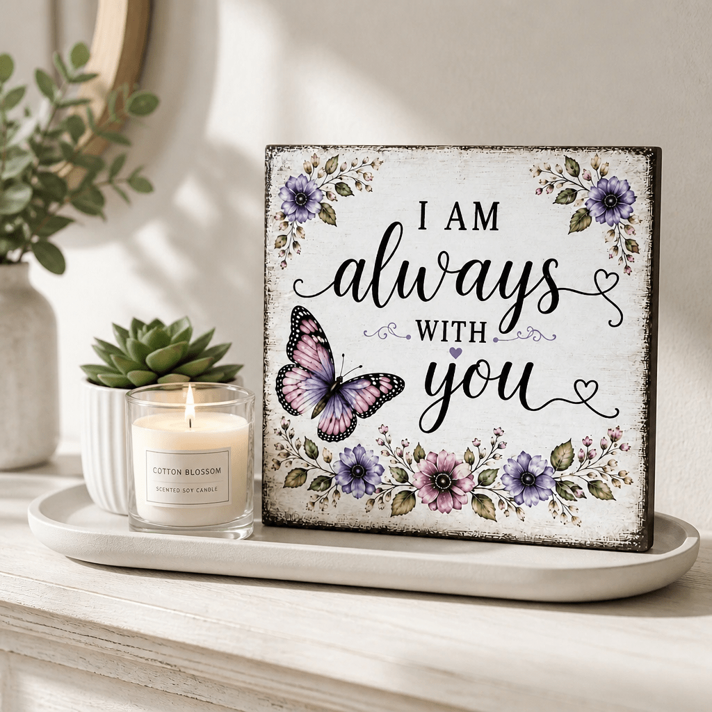Always with you Butterfly Memorial Wood Sign - The Cozy Beam
