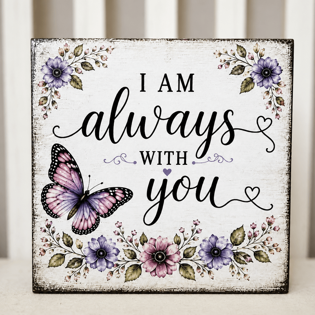 Always with you Butterfly Memorial Wood Sign - The Cozy Beam