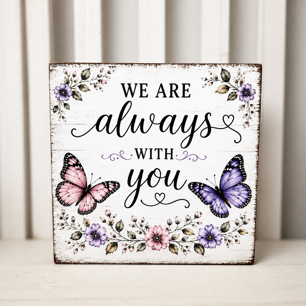 Always with you Butterfly Memorial Wood Sign - The Cozy Beam