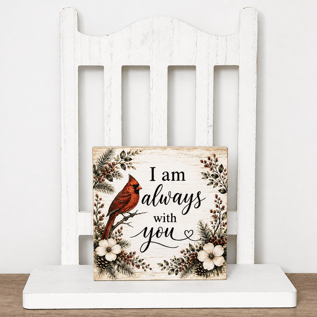Always with you Cardinal Memorial Wood Sign - The Cozy Beam