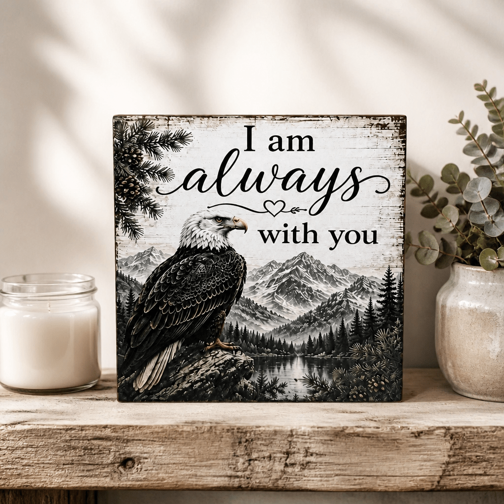 Always with you Eagle Memorial Wood Sign - The Cozy Beam