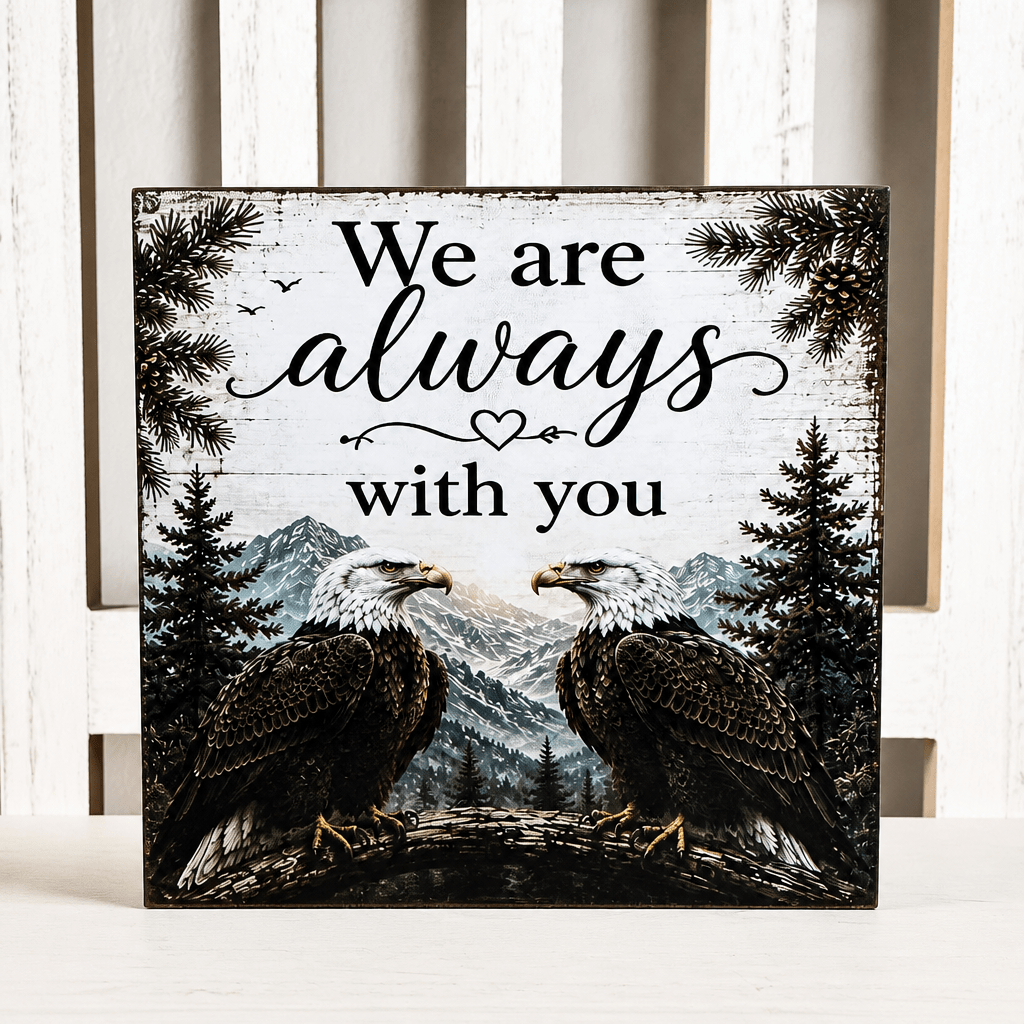 Always with you Eagle Memorial Wood Sign - The Cozy Beam