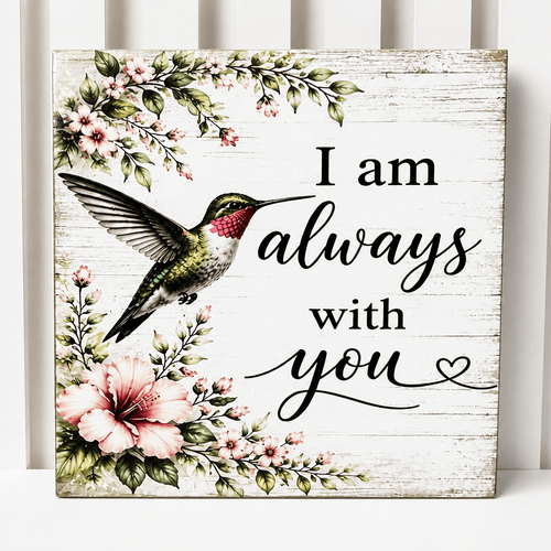 Always with you Hummingbird Memorial Wood Sign - The Cozy Beam