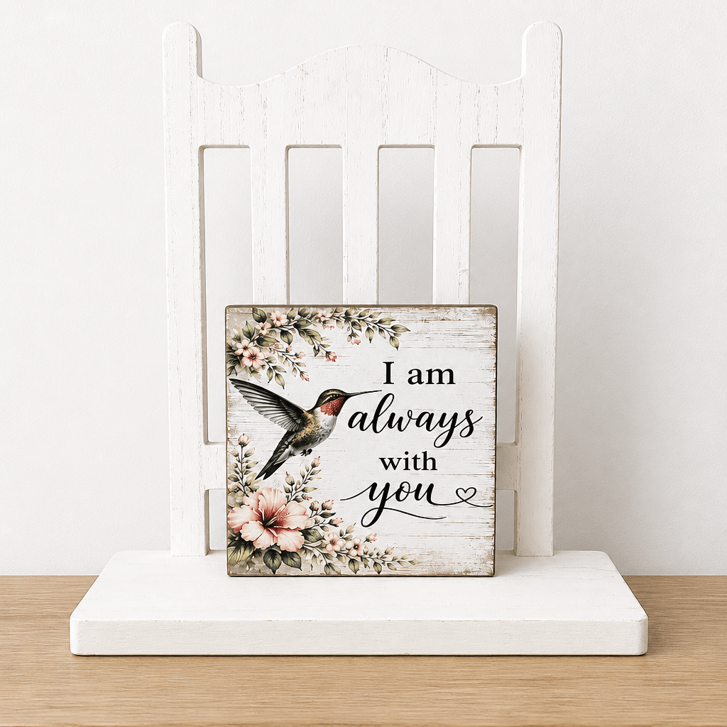 Always with you Hummingbird Memorial Wood Sign - The Cozy Beam