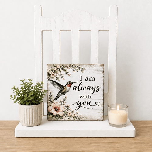 Always with you Hummingbird Memorial Wood Sign - The Cozy Beam