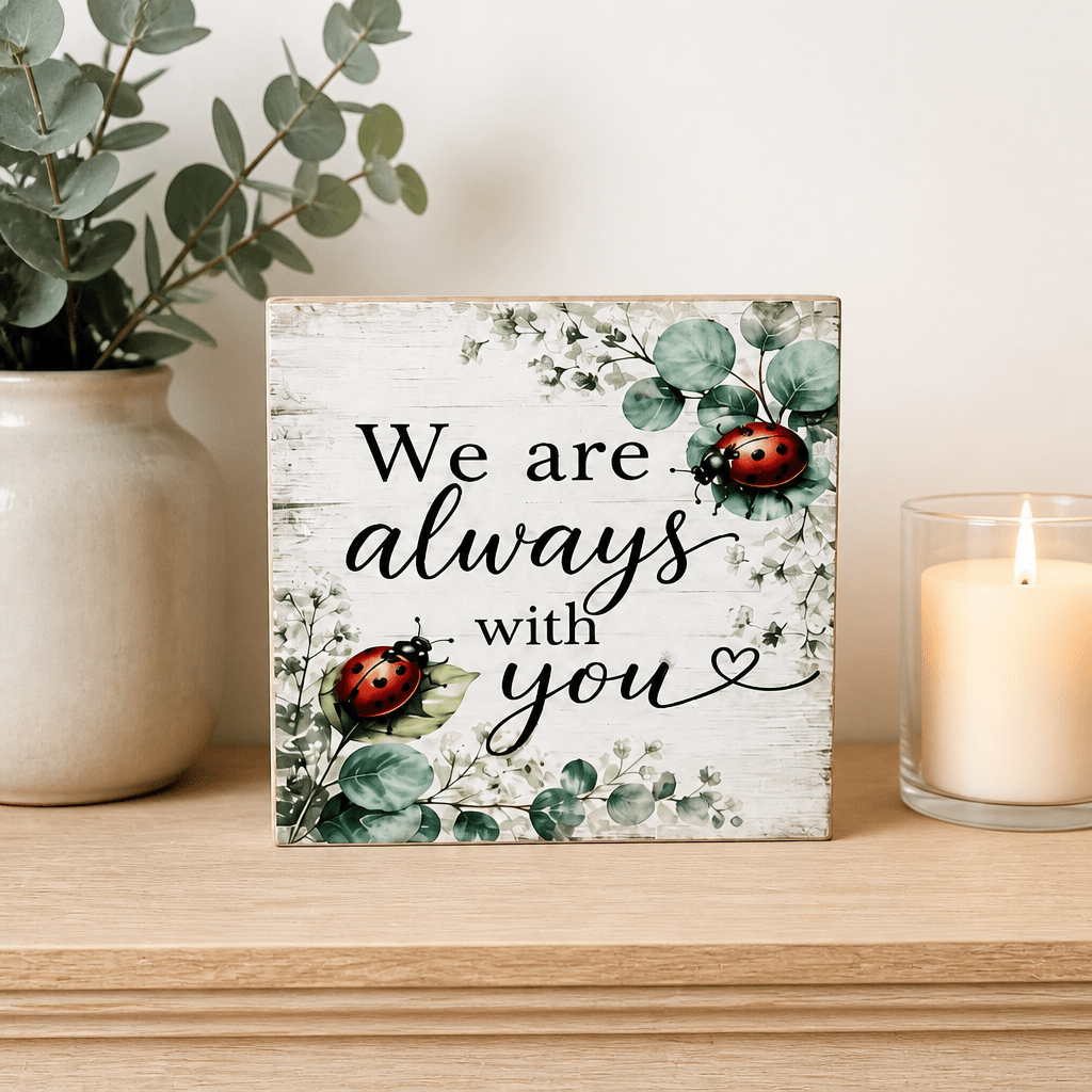 Always with you Ladybug Memorial Wood Sign - The Cozy Beam