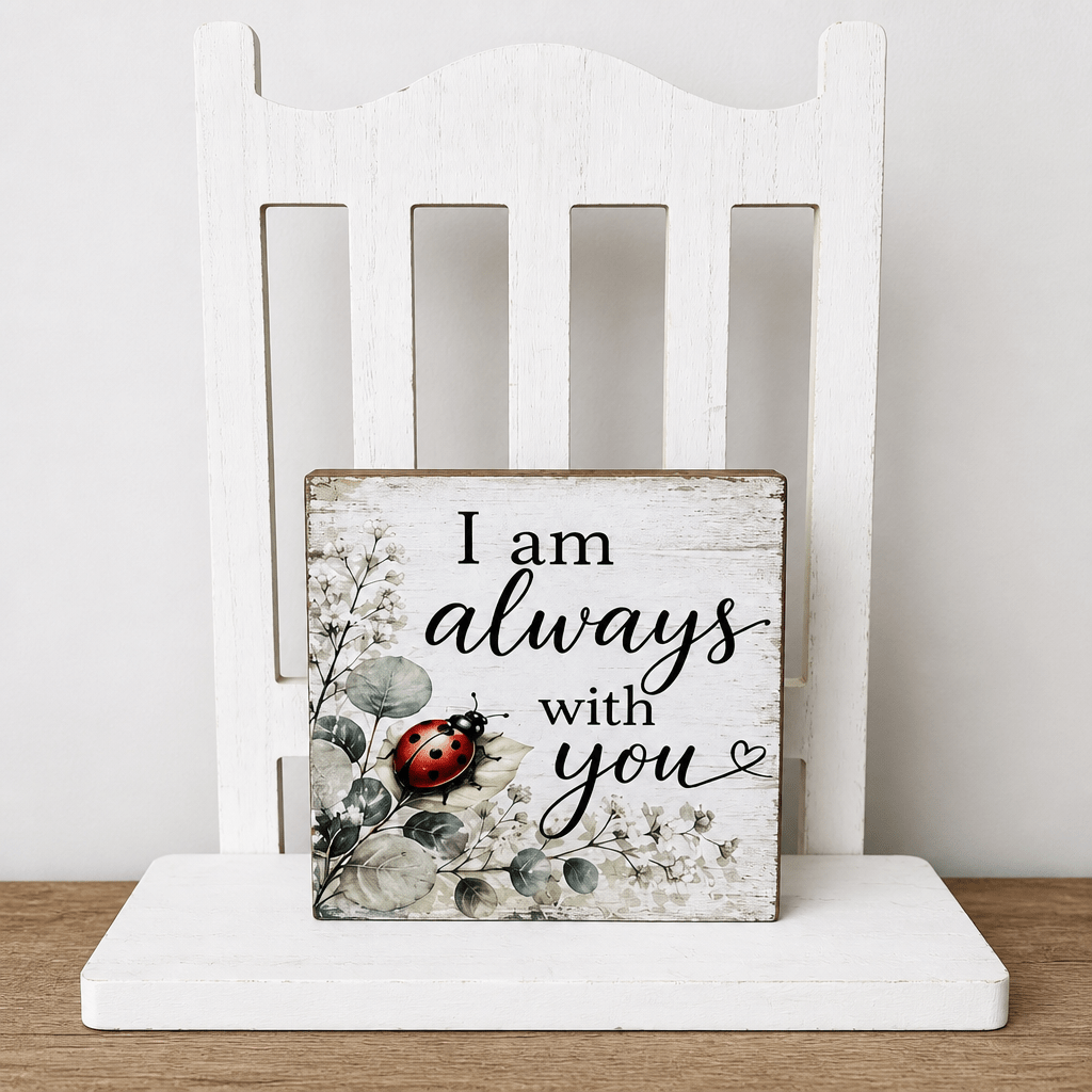 Always with you Ladybug Memorial Wood Sign - The Cozy Beam