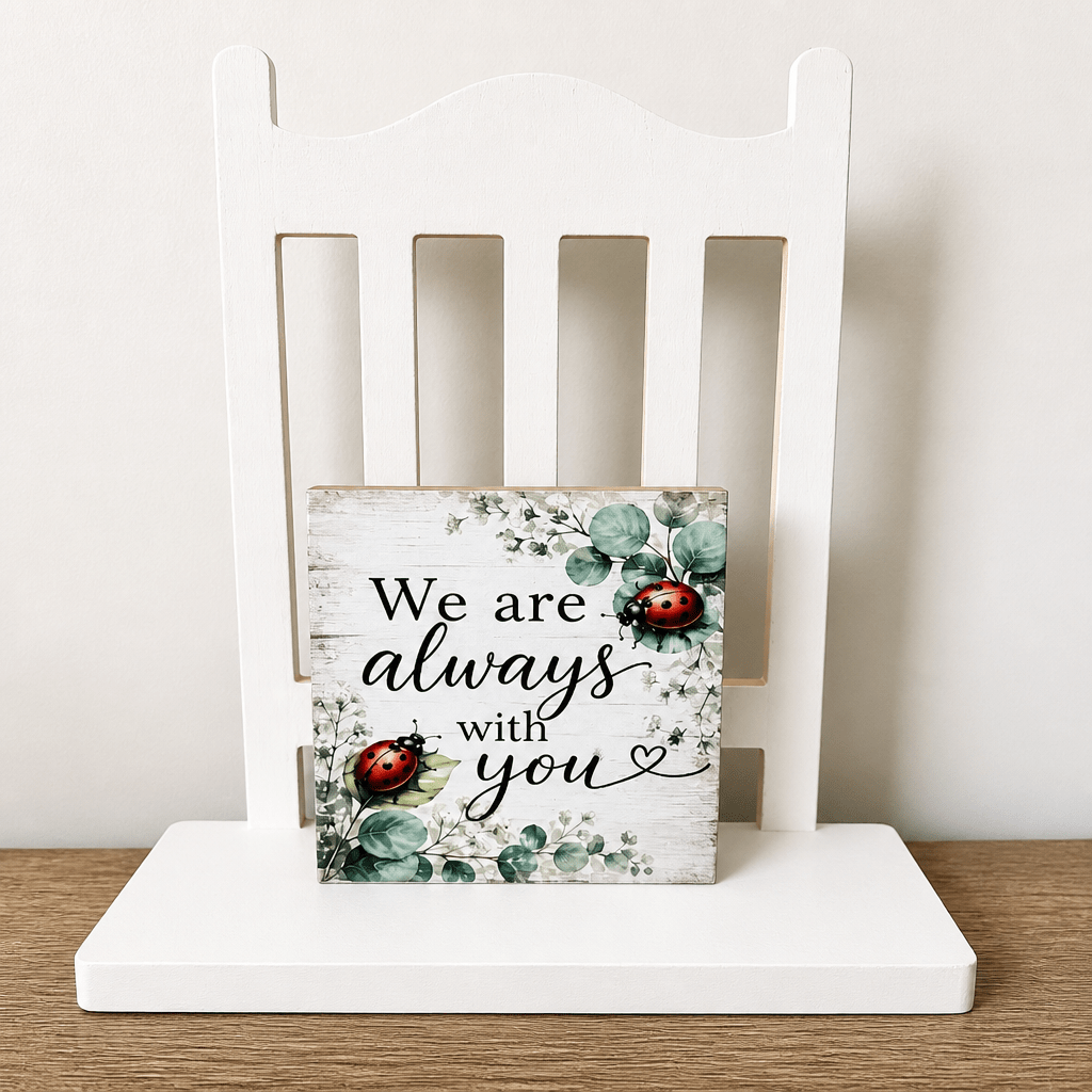 Always with you Ladybug Memorial Wood Sign - The Cozy Beam