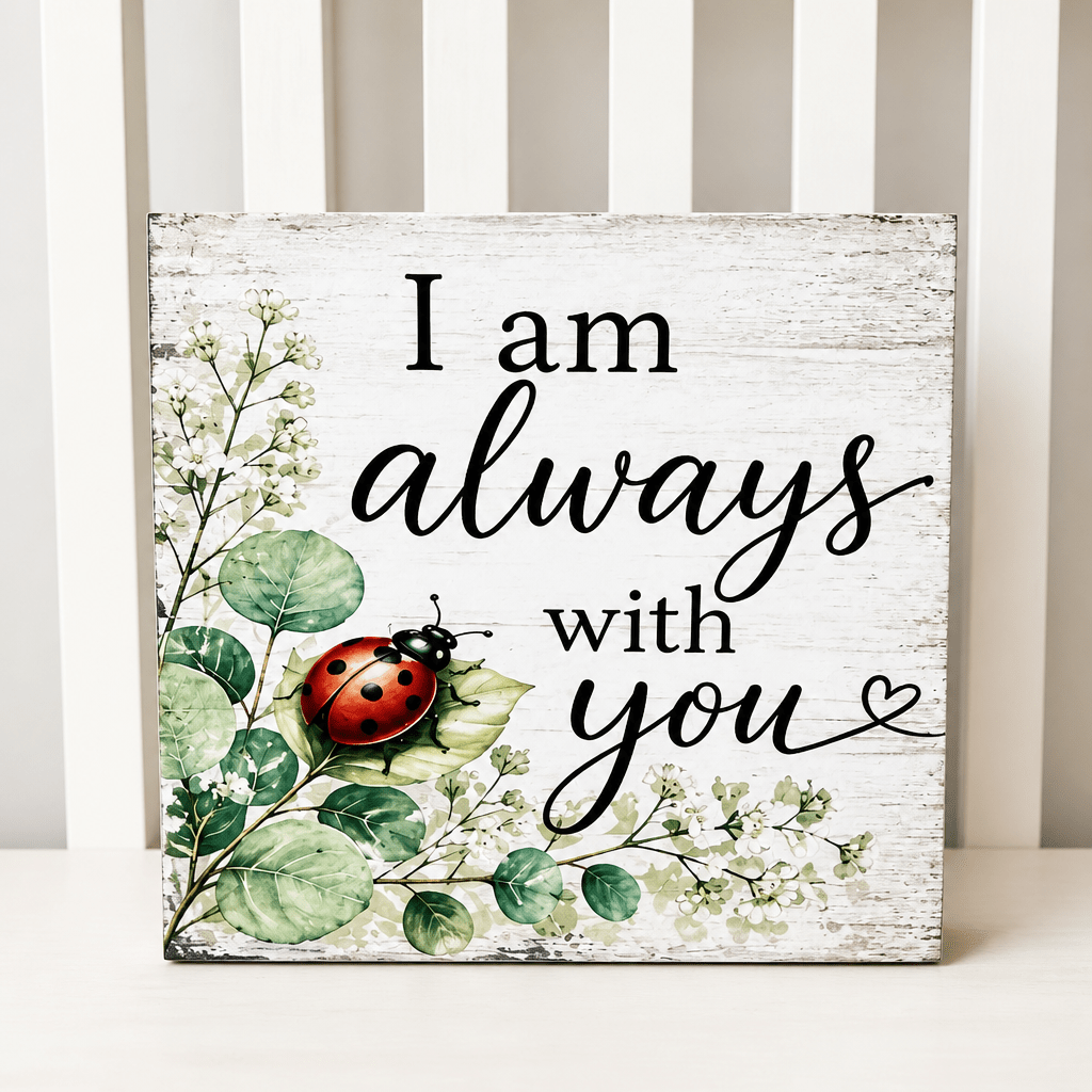 Always with you Ladybug Memorial Wood Sign - The Cozy Beam