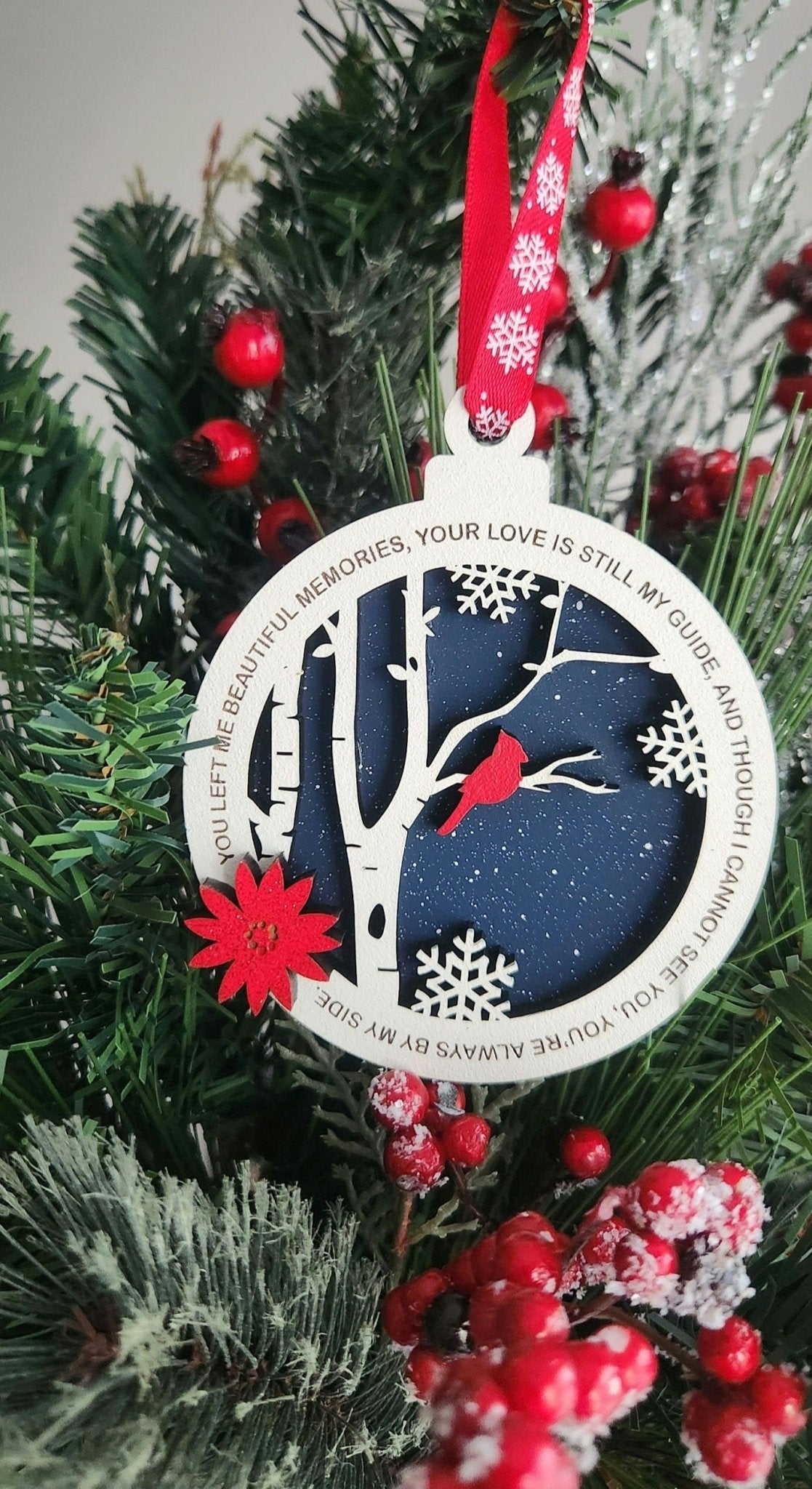 Cardinal Memorial Ornament - Memorial Keepsake Ornament - The Cozy Beam