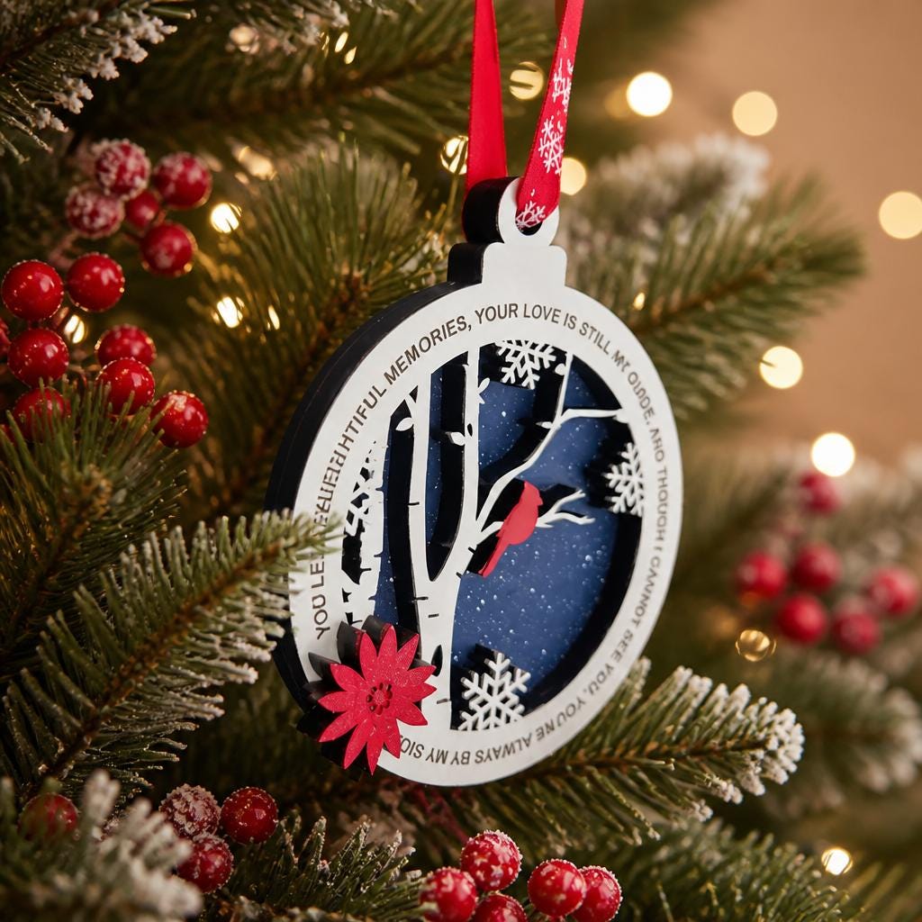 Cardinal Memorial Ornament - Memorial Keepsake Ornament - The Cozy Beam