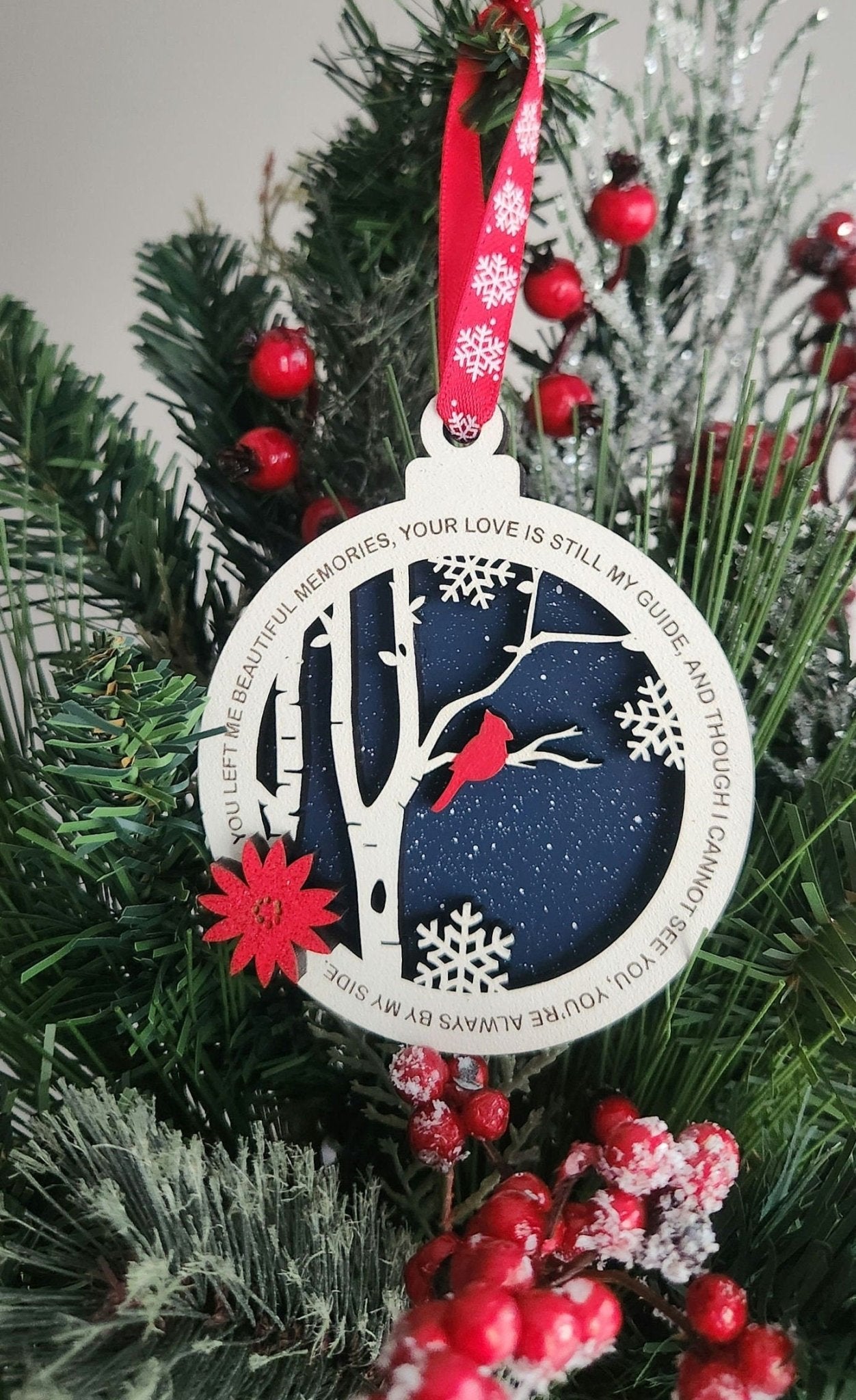 Cardinal Memorial Ornament - Memorial Keepsake Ornament - The Cozy Beam