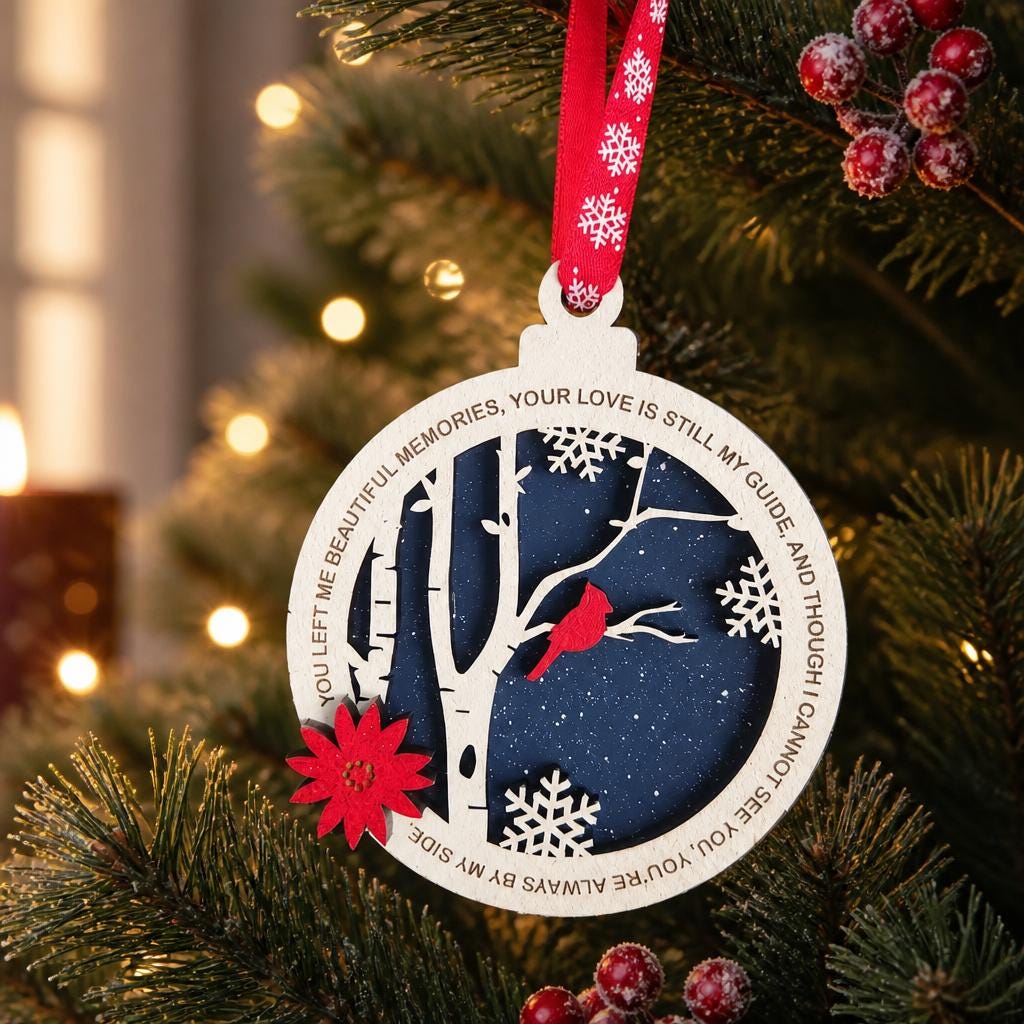 Cardinal Memorial Ornament - Memorial Keepsake Ornament - The Cozy Beam