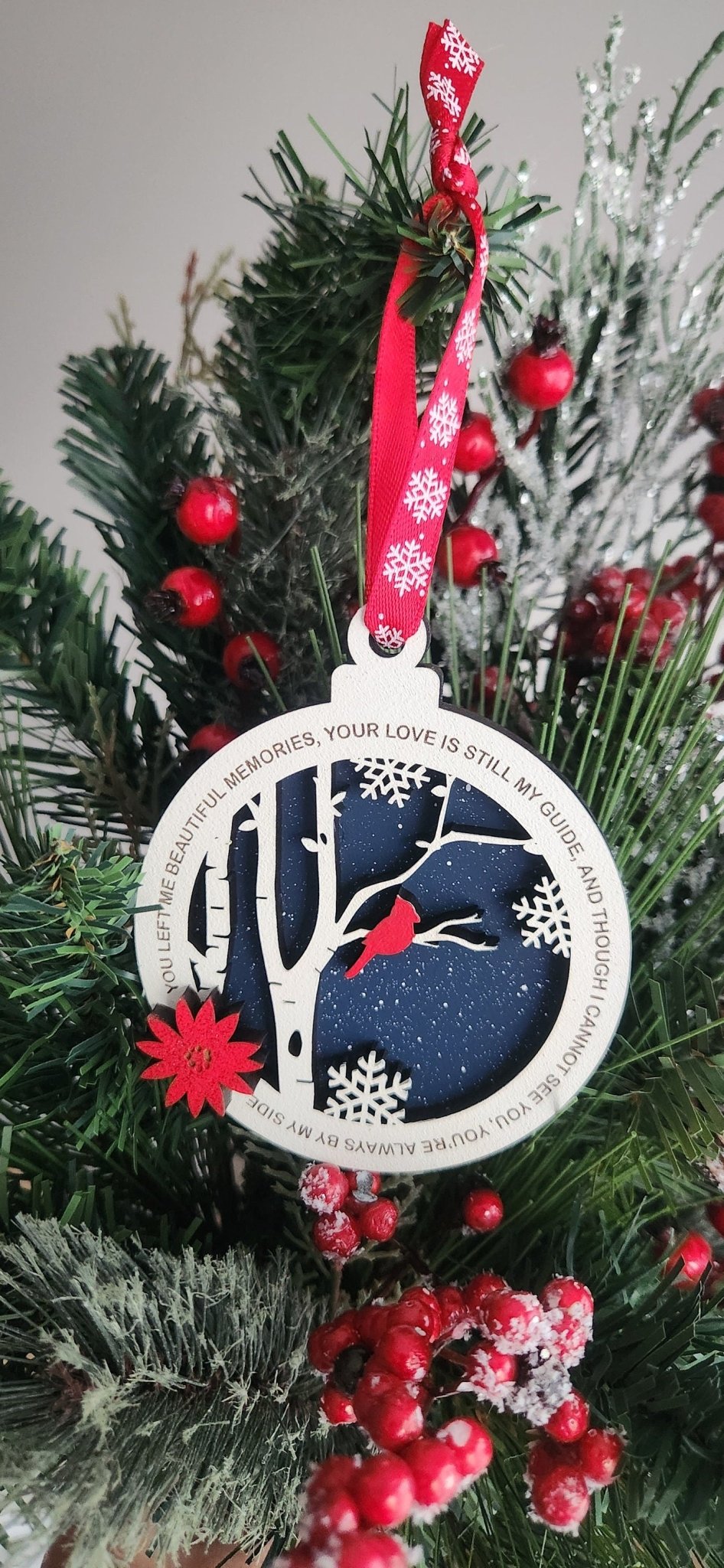 Cardinal Memorial Ornament - Memorial Keepsake Ornament - The Cozy Beam