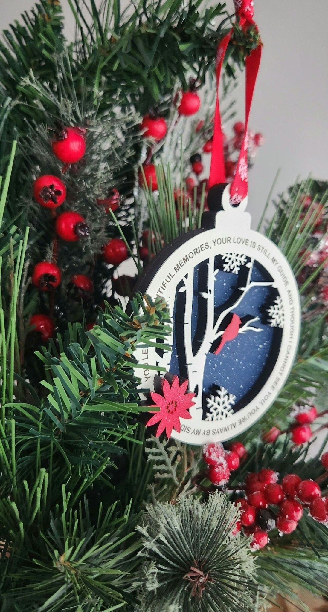 Cardinal Memorial Ornament - Memorial Keepsake Ornament - The Cozy Beam