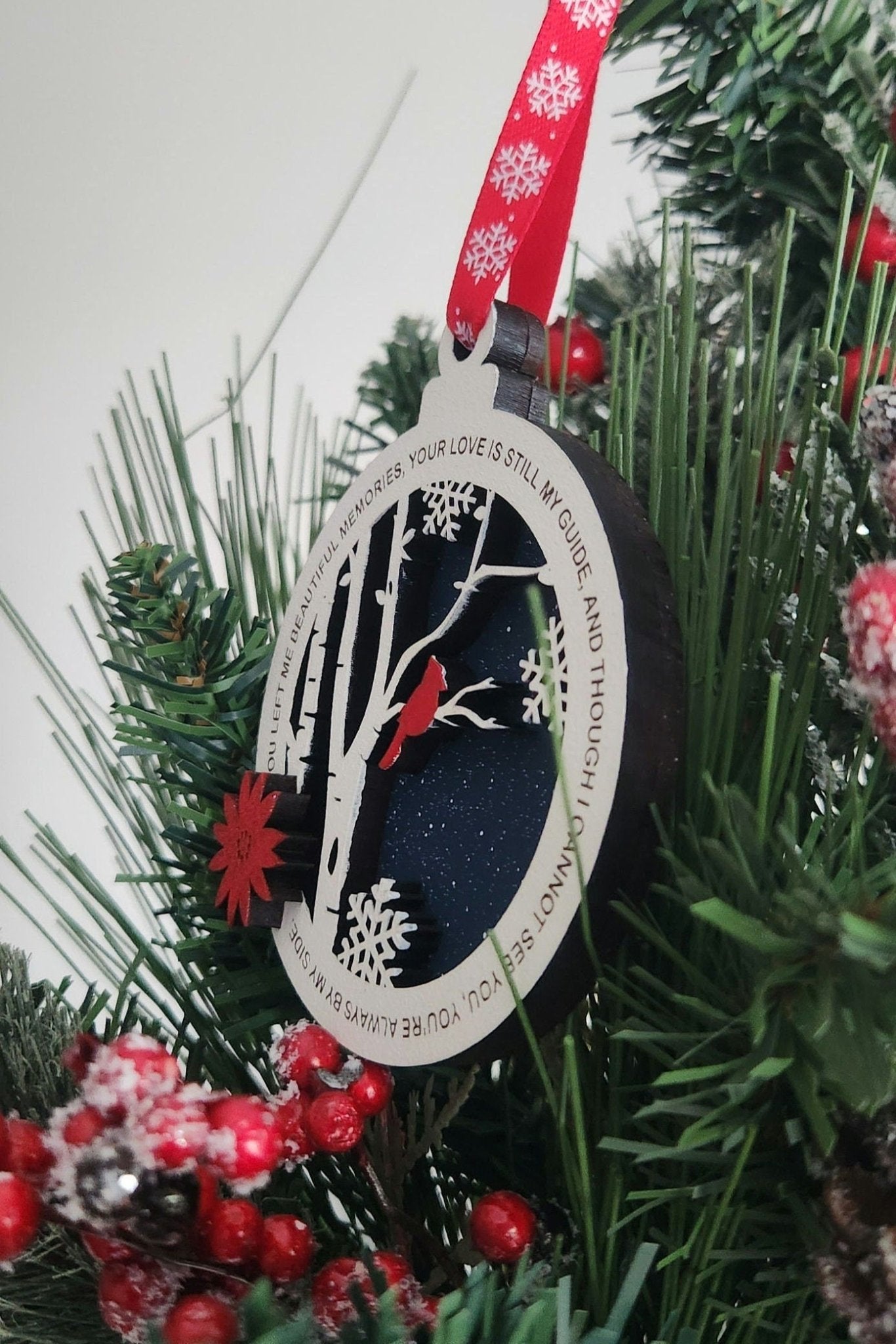 Cardinal Memorial Ornament - Memorial Keepsake Ornament - The Cozy Beam