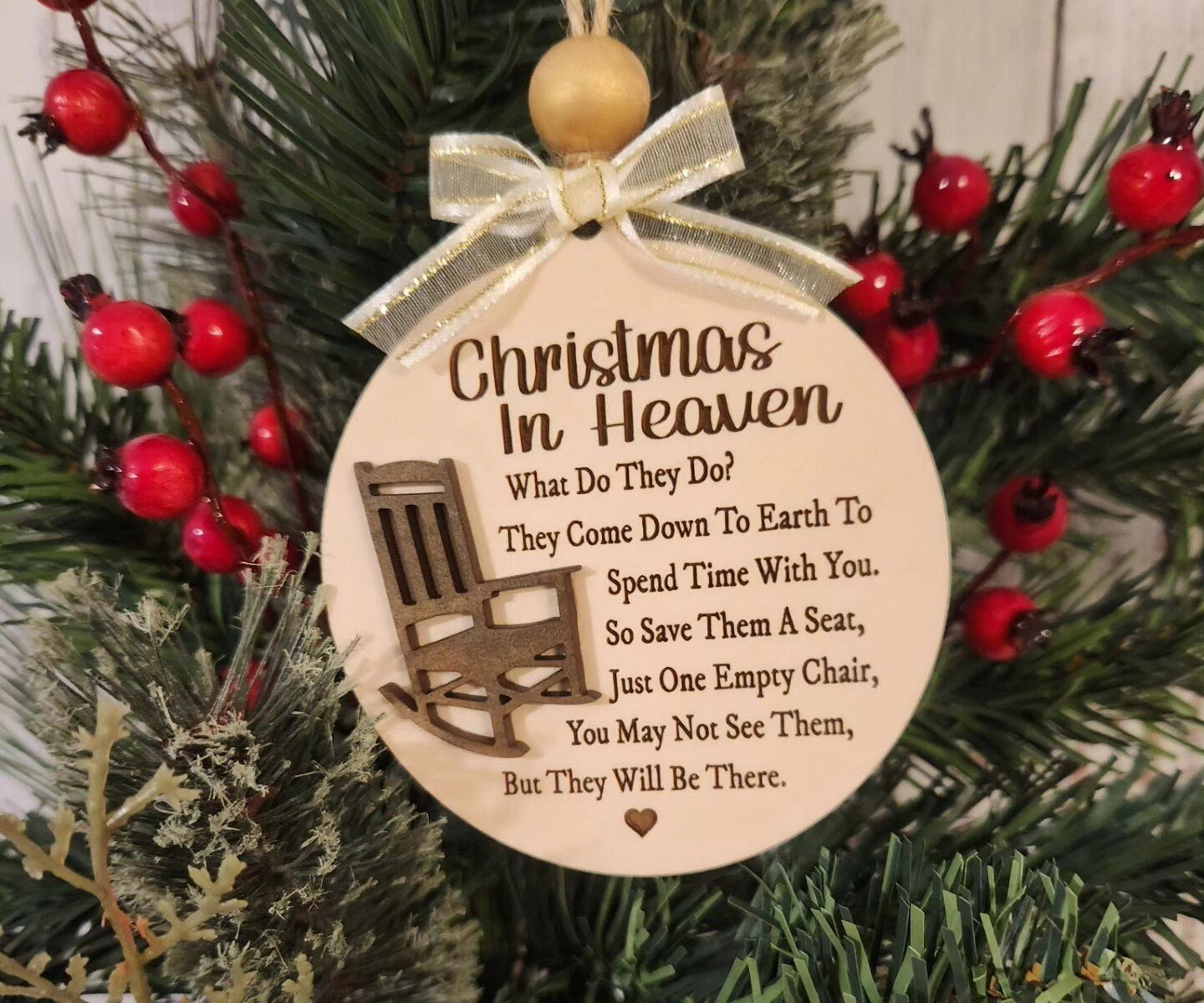 Christmas in Heaven Ornament | Handmade Memorial Decoration - The Cozy Beam