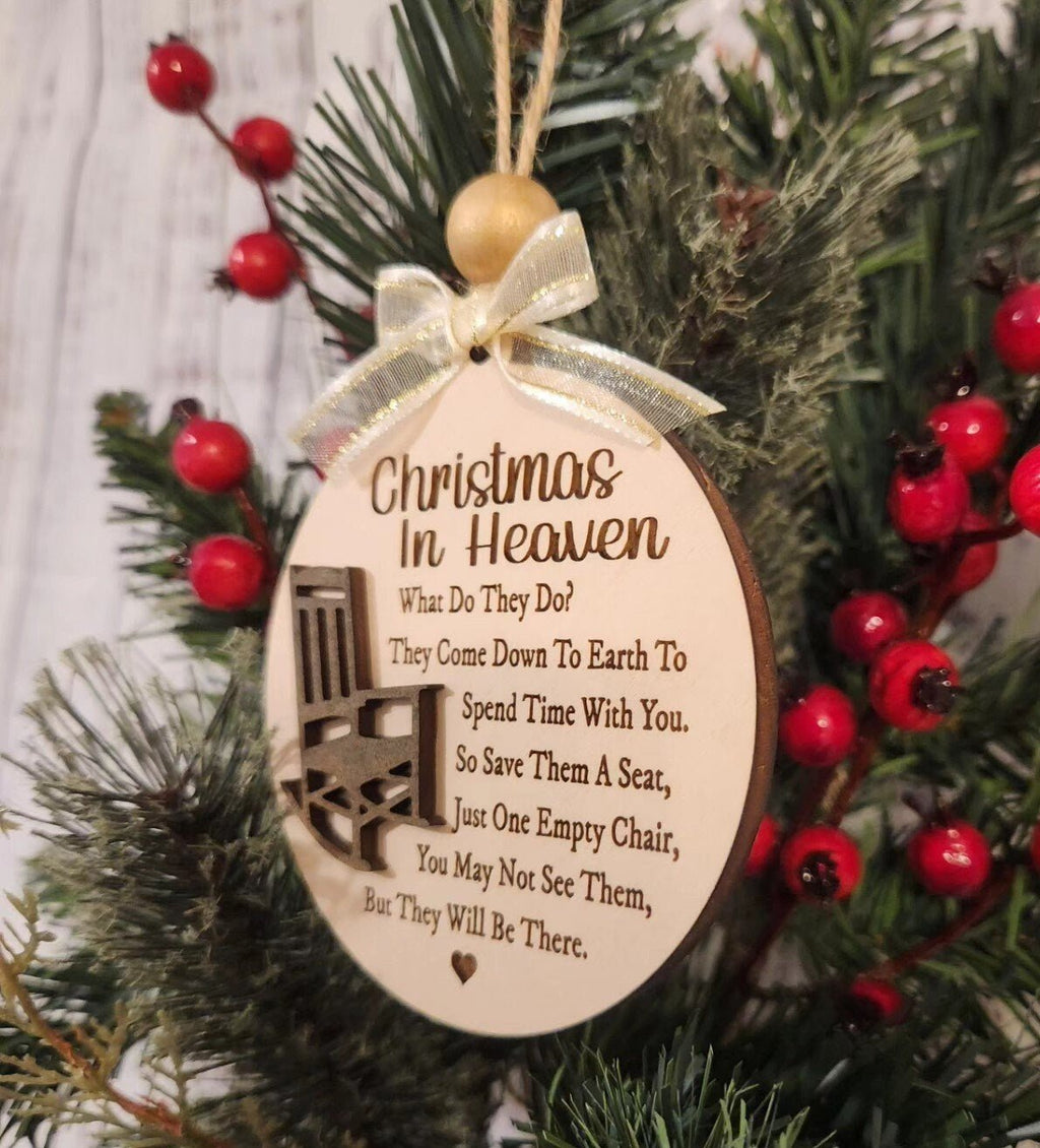 Christmas in Heaven Ornament | Handmade Memorial Decoration - The Cozy Beam