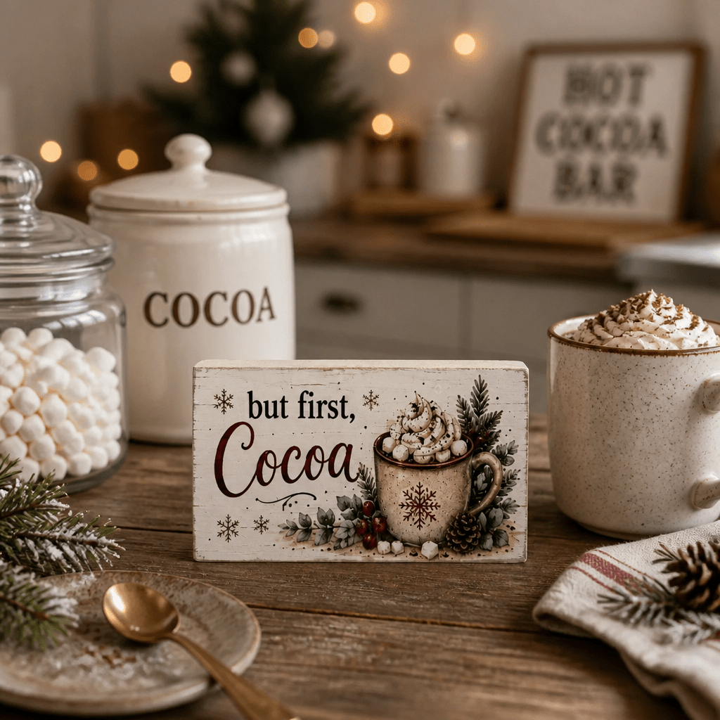 Hot Cocoa Bar Block Signs - The Cozy Beam