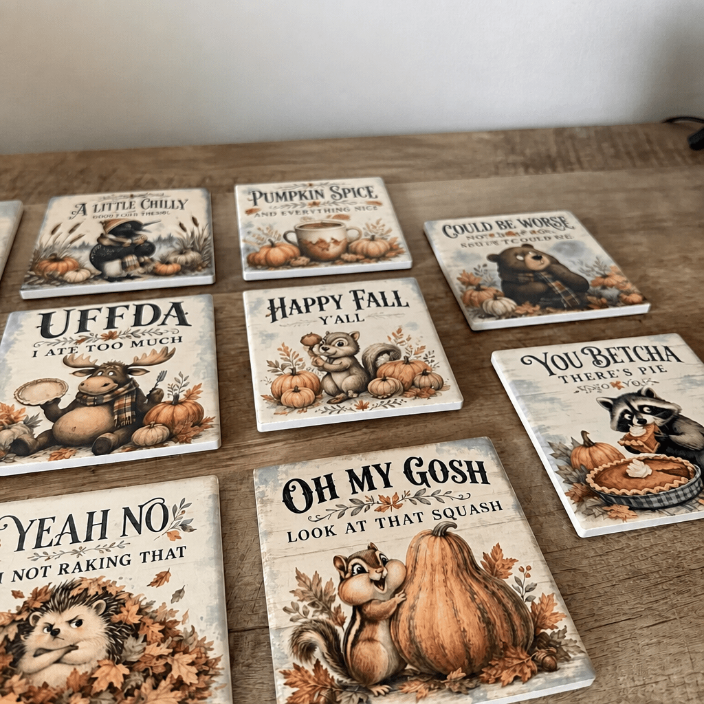 Midwest Fall Coasters - The Cozy Beam