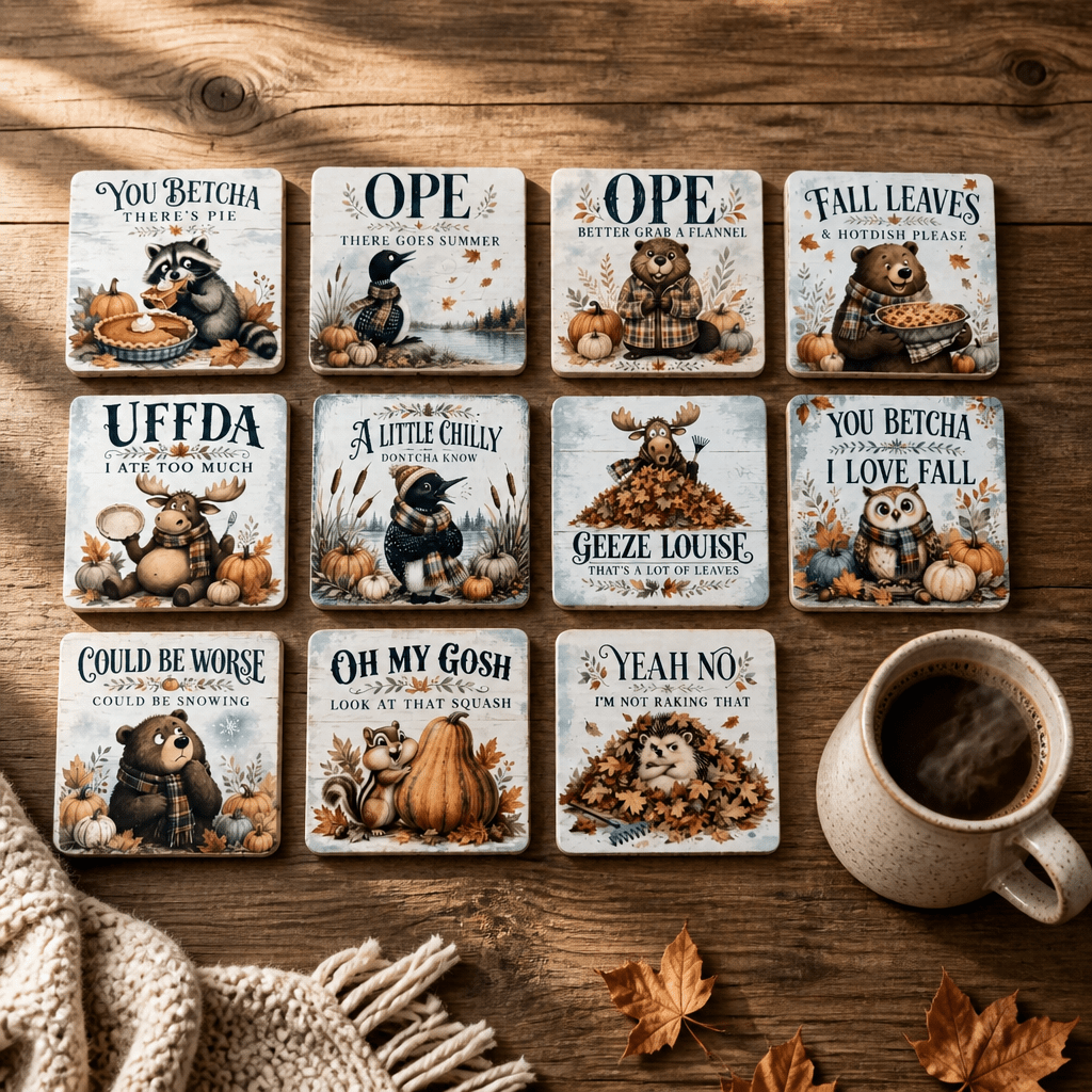 Midwest Fall Coasters - The Cozy Beam