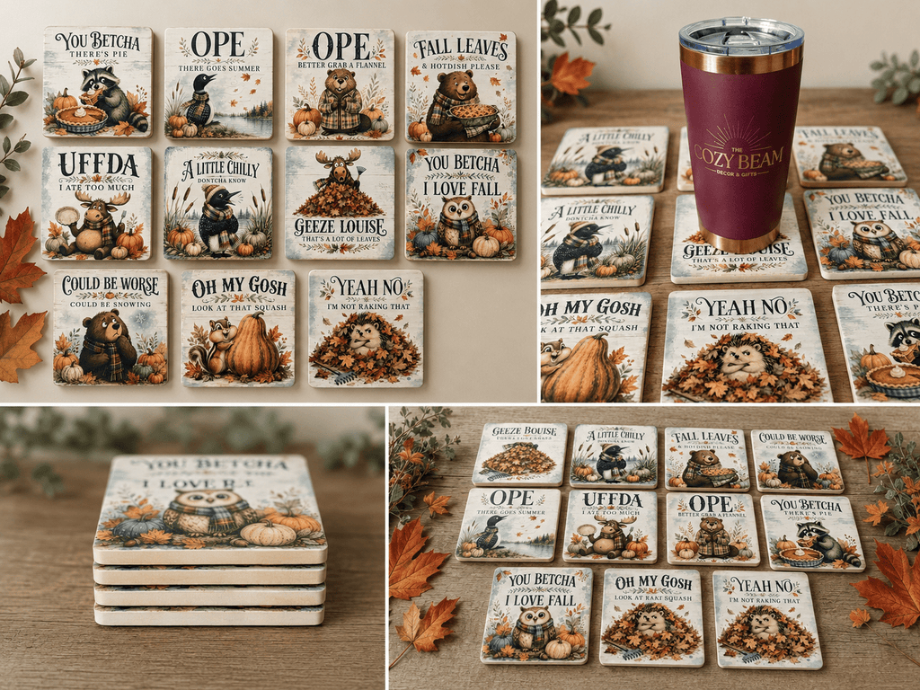 Midwest Fall Coasters - The Cozy Beam