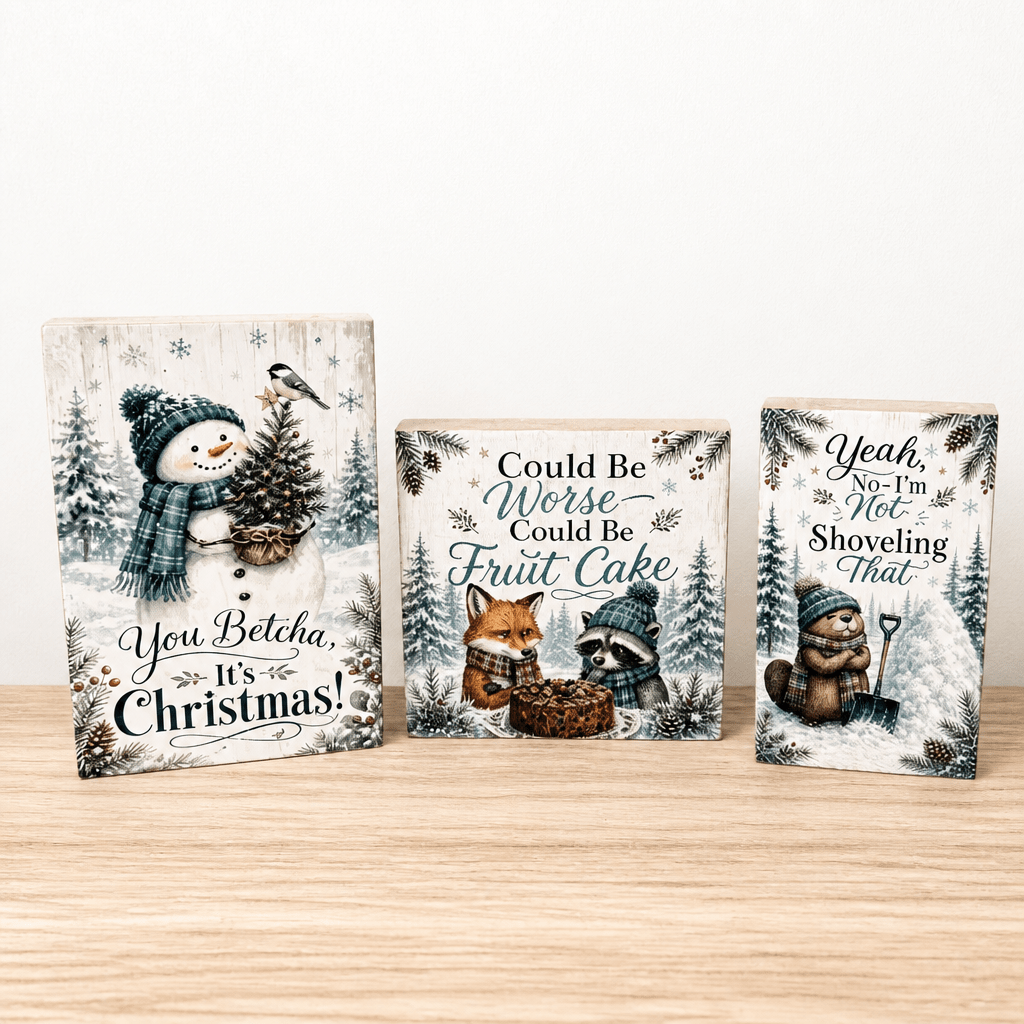 Midwest Winter / Christmas Block Signs - The Cozy Beam
