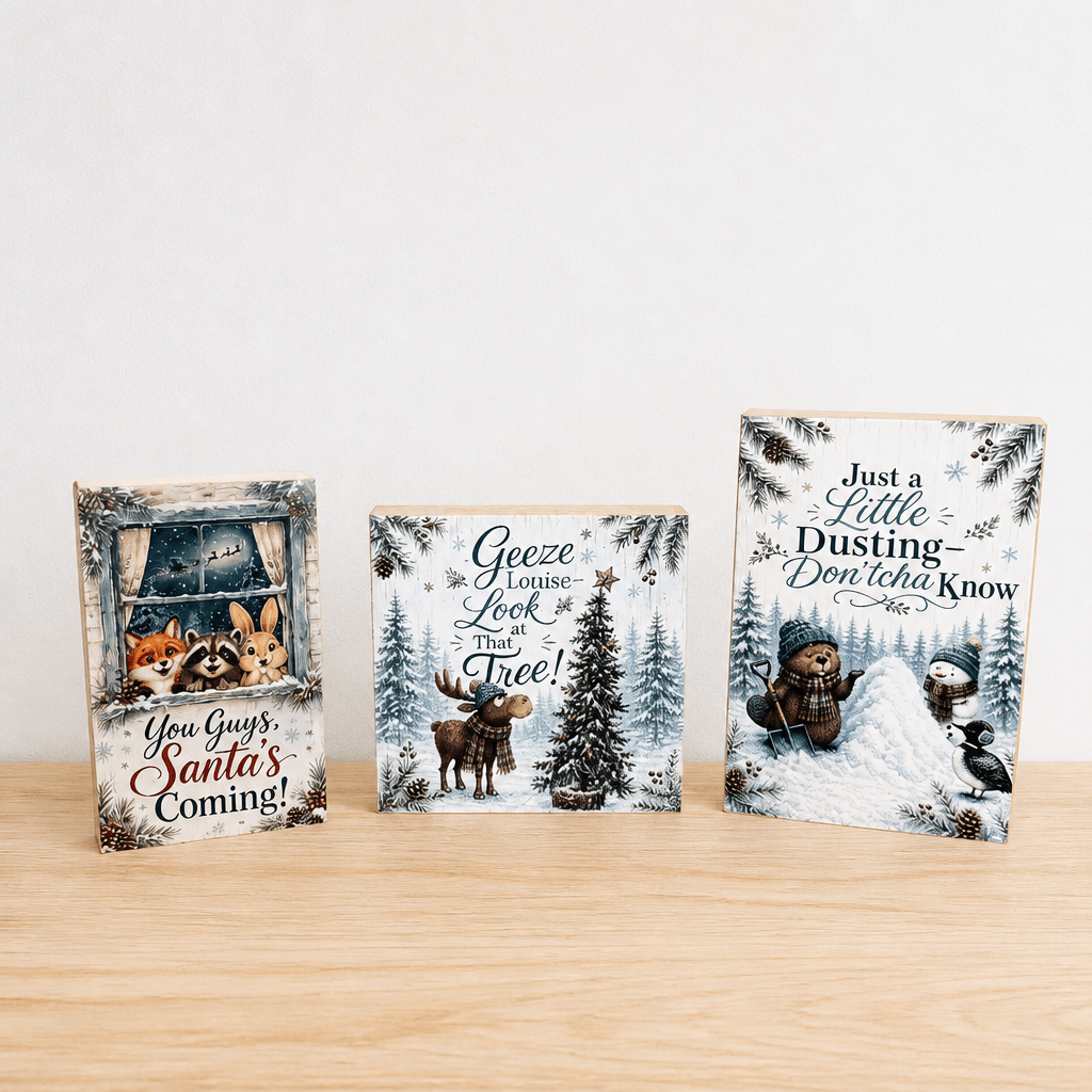 Midwest Winter / Christmas Block Signs - The Cozy Beam