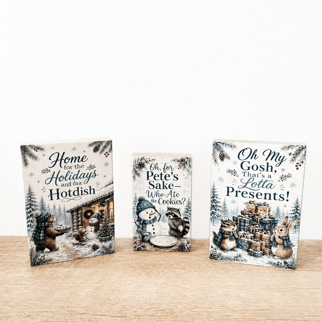Midwest Winter / Christmas Block Signs - The Cozy Beam