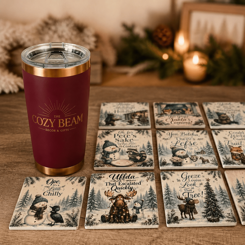 Midwest Winter / Christmas Coasters - The Cozy Beam