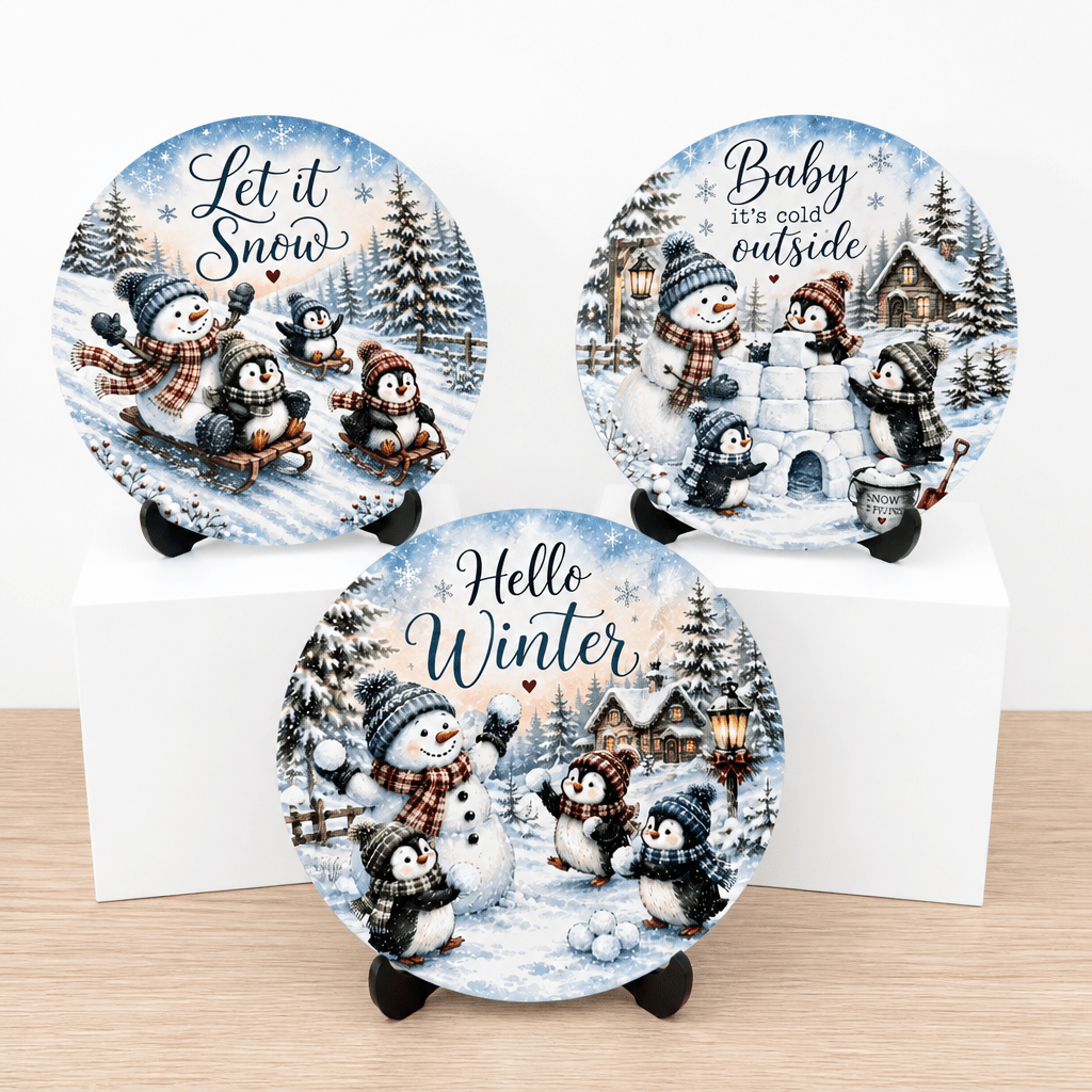 Snowman Penguin Sign Collection - The Cozy Beam