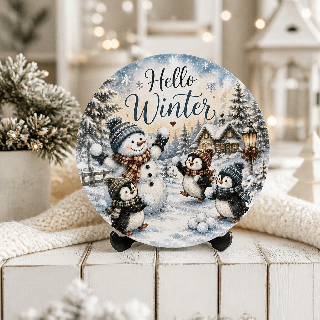 Snowman Penguin Sign Collection - The Cozy Beam