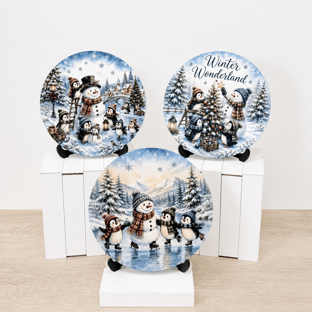Snowman Penguin Sign Collection - The Cozy Beam